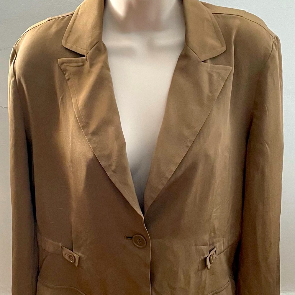 Emporio Armani Camel Brown Single-Button Blazer
